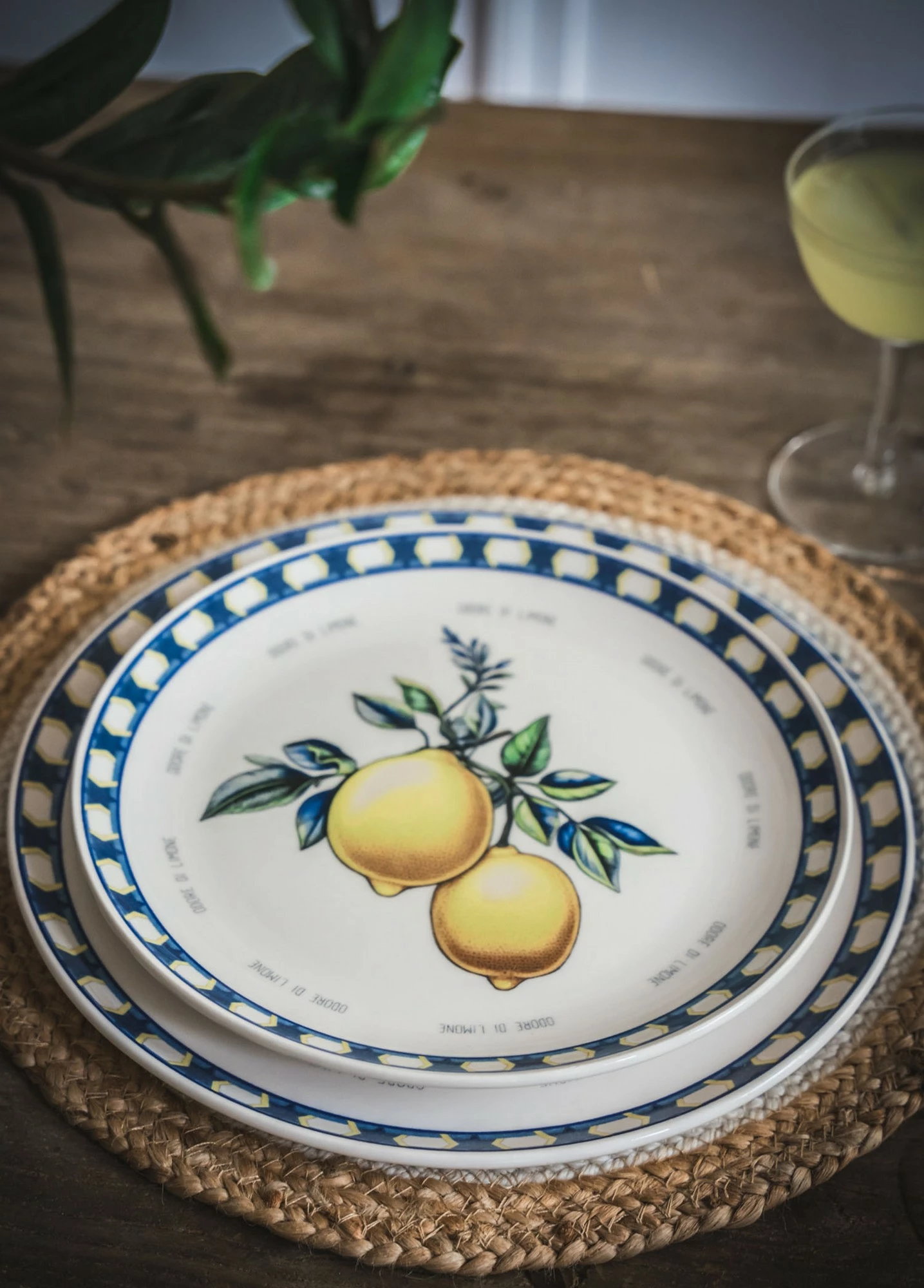 Set servisnih krožnikov za serviranje (6 kosov), Hermia Concept ODL0004, rumene barve