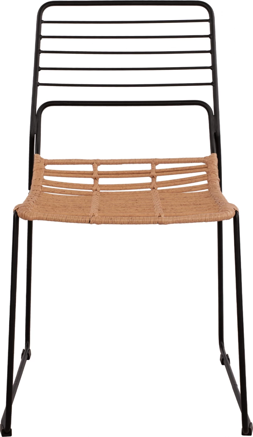 Kovinski stol Allegra FH5694 s pletenjem bež 51x54x83cm