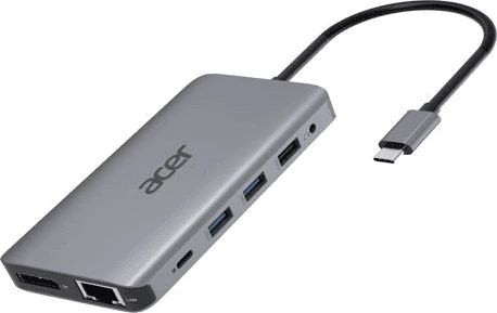 Docking postaja USB-C z HDMI, Ethernet, več USB-vrat, srebrna, Acer HP.DSCAB.009