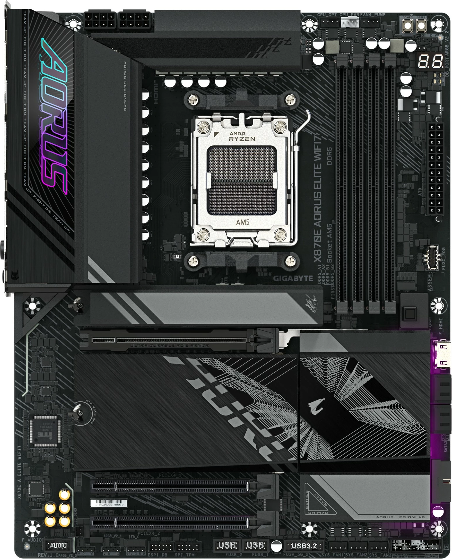 Plošča za računalnik Gigabyte X870E A ELITE WIFI7, Socket AM5, DDR5, Wi‑Fi 7