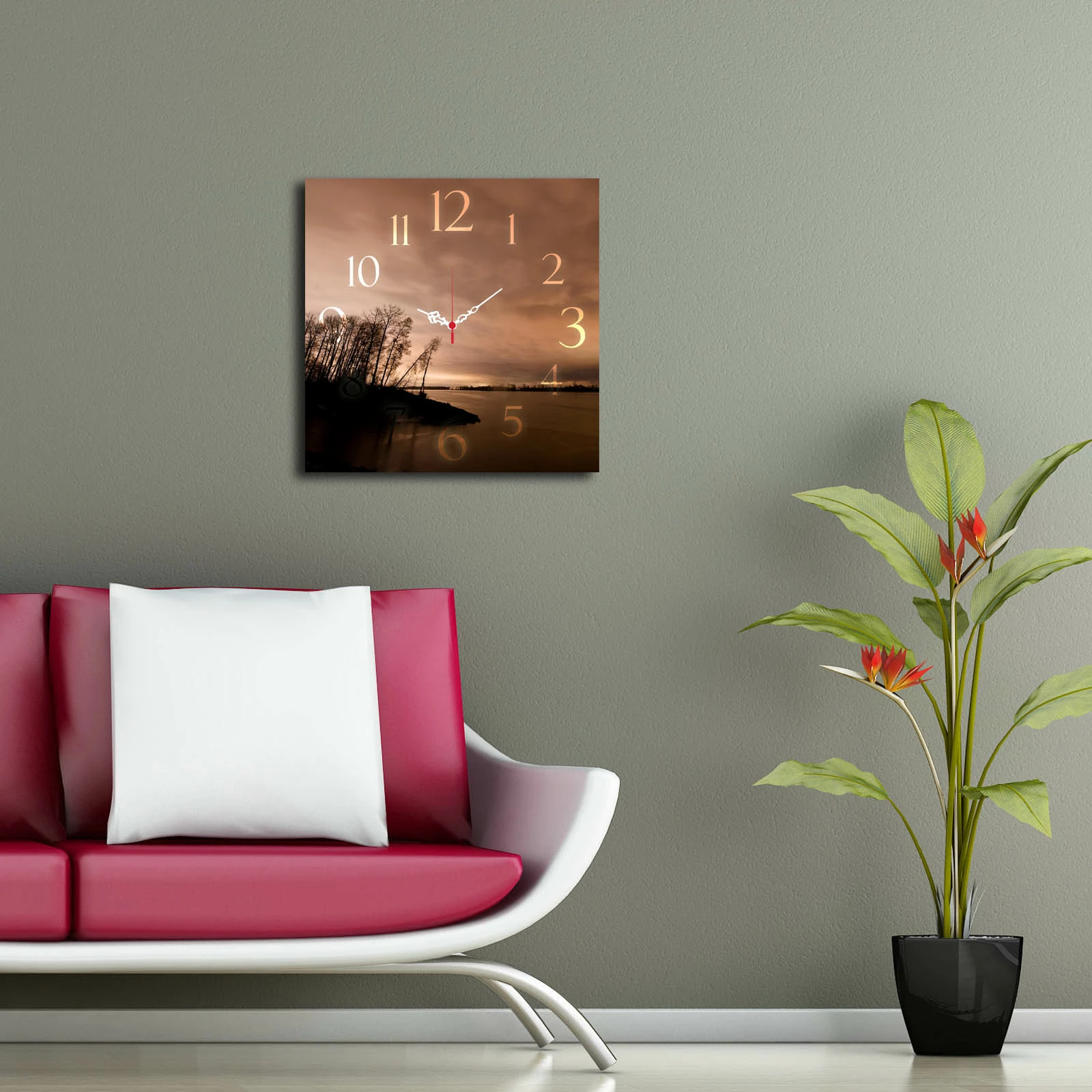 Dekorativna ura MDF, večbarvna, Wallity Msk-39, 40x40 cm