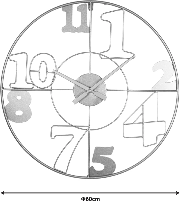 Stenska ura kovinska z zlatim odtenkom Hugo Inart, 60x3x60 cm