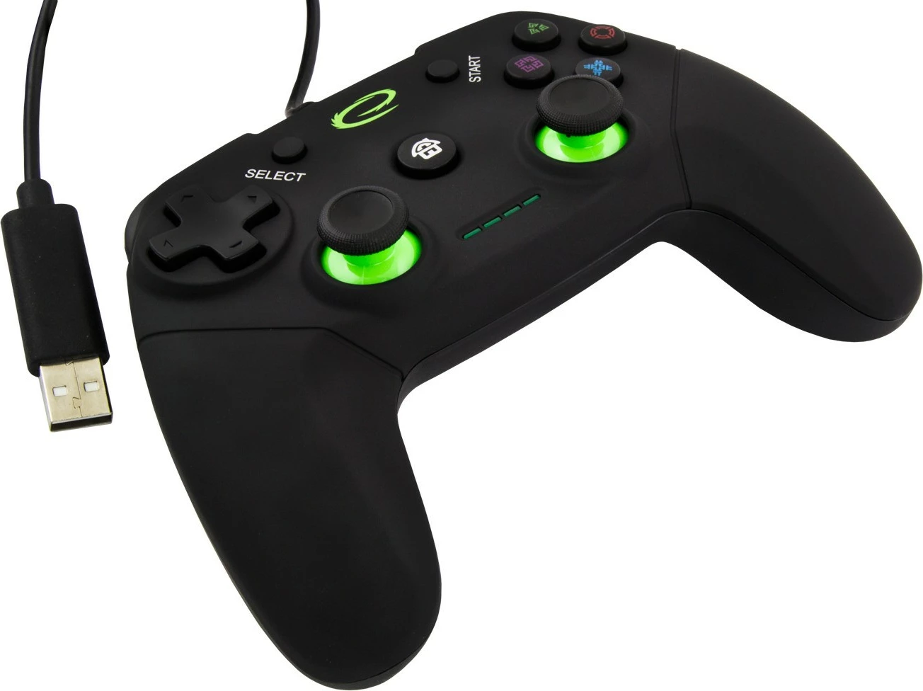 Igralni plošček z žico, Esperanza EGG110K za PC/PS3, črno/zelen