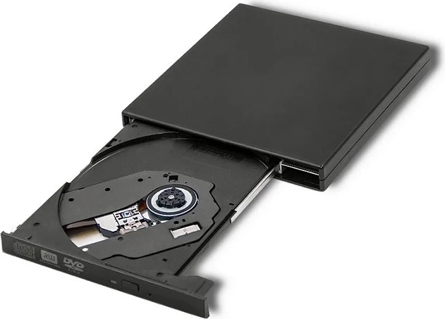Zunanji DVD-RW zapisovalnik Qoltec 51858, USB 2.0, črn