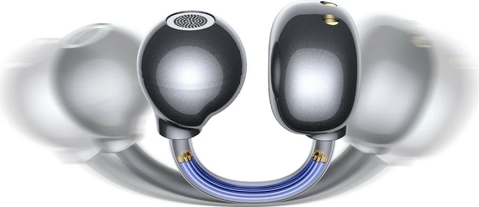 Bluetooth slušalke z zaskočnim ušesnim nosilcem, USAMS Echo R02, Bluetooth 5.3, vgrajen mikrofon, polnilna škatla 300 mAh, siva