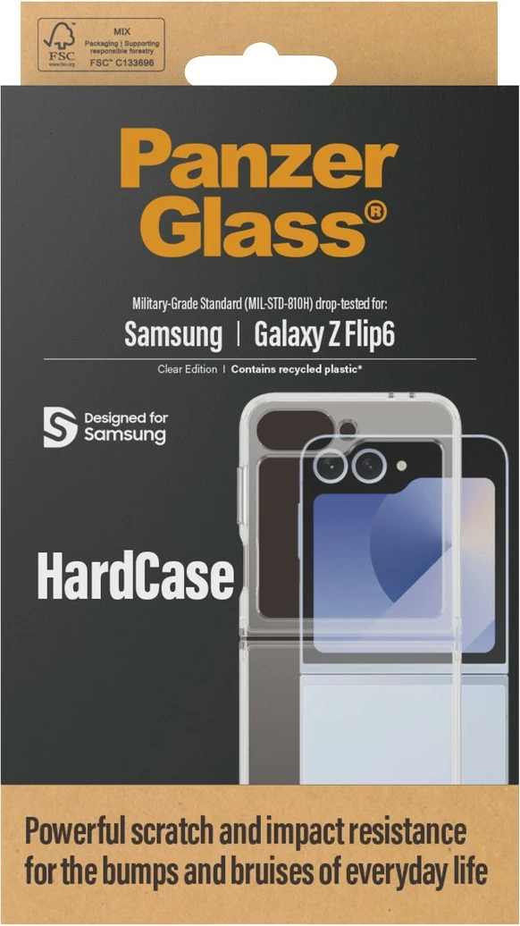 Zaščitni ovitek PanzerGlass Hardcase za Samsung Galaxy Z Flip 6, prozoren