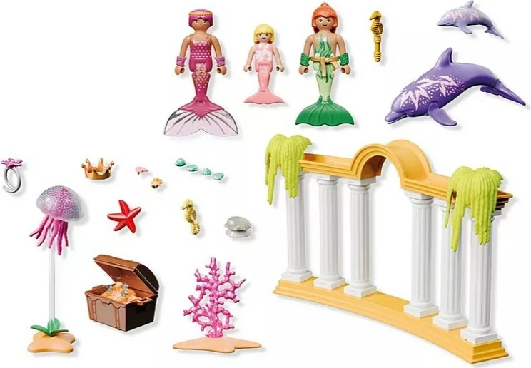Igralni set z morskimi deklicami in delfini, Playmobil Princess Magic 71861, 49 kosov