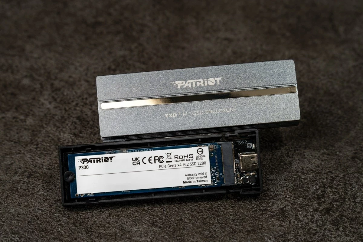 Ohišje SSD TXD M.2 NVMe 1.3 do 8TB Patriot Memory, sivo