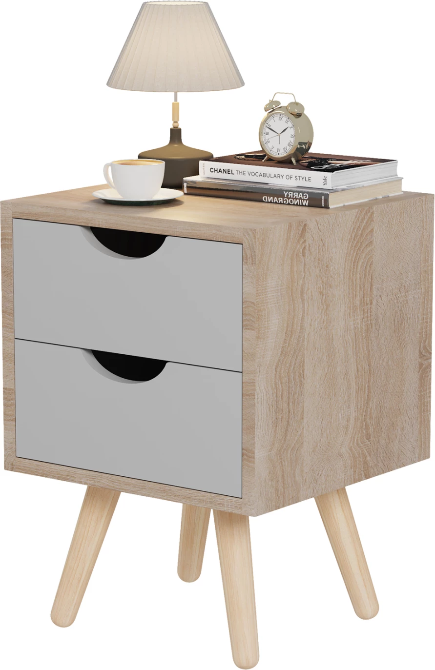 Nočna omarica DINKL FH2472.05 melamin-2 predala v sonoma-sivi 29,7x29,7x45Hcm