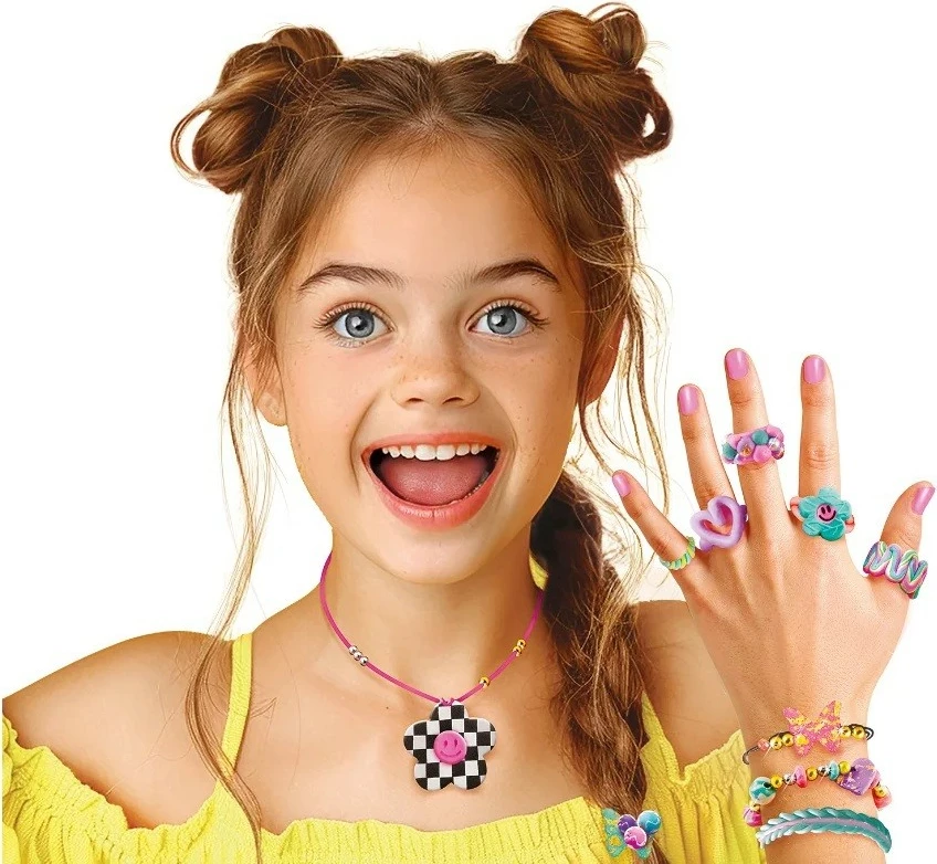 Kreativni set za delavnico nakita Epee Project Glam EP60467, modelirna glina z orodjem in 20+ elementi, 6+, večbarven