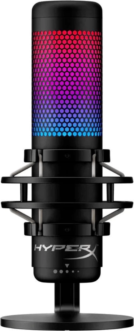 USB kondenzatorski mikrofon z RGB in shock mount, HyperX 4P5P7AA, črn