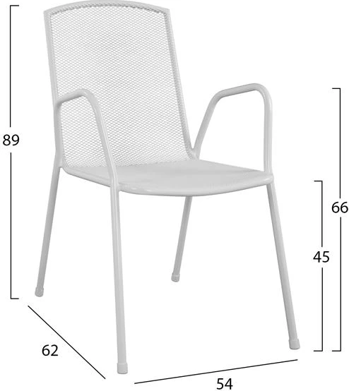 Set 5 kosov s Tabelo aluminij 120x80x75.5 & Kovinski stoli FH10526 Bela