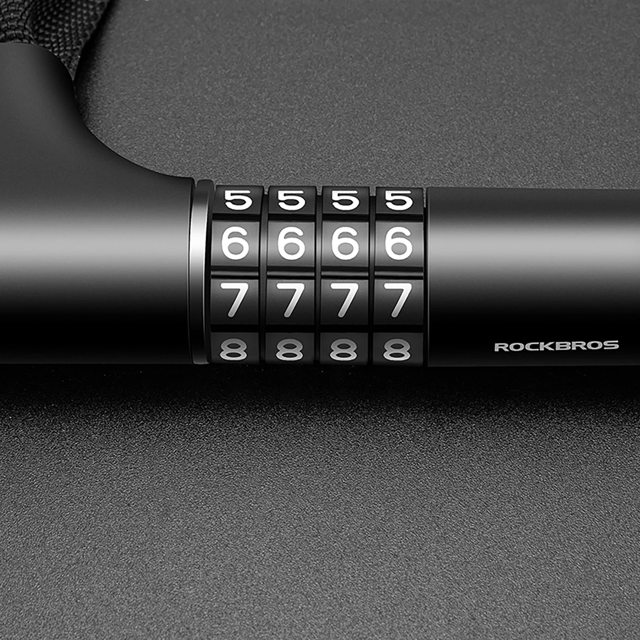 Kolesarska ključavnica Rockbros 3230002001 z kombinacijo in ključem, črna