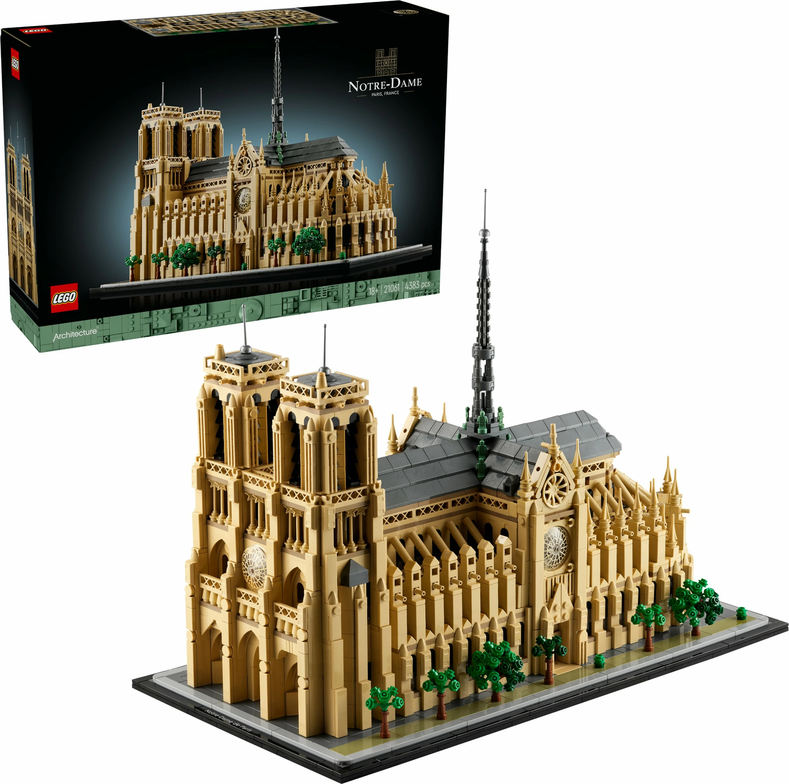 Model Notre-Dame de Paris, LEGO Architecture, 4383 kosov, plastika, večbarven