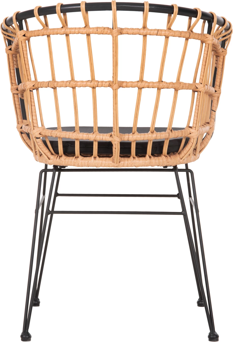 Vrtni naslanjač ALLEGRA FH5456.11 kovina in blazina črna-pletena bež 58x61x81Hcm