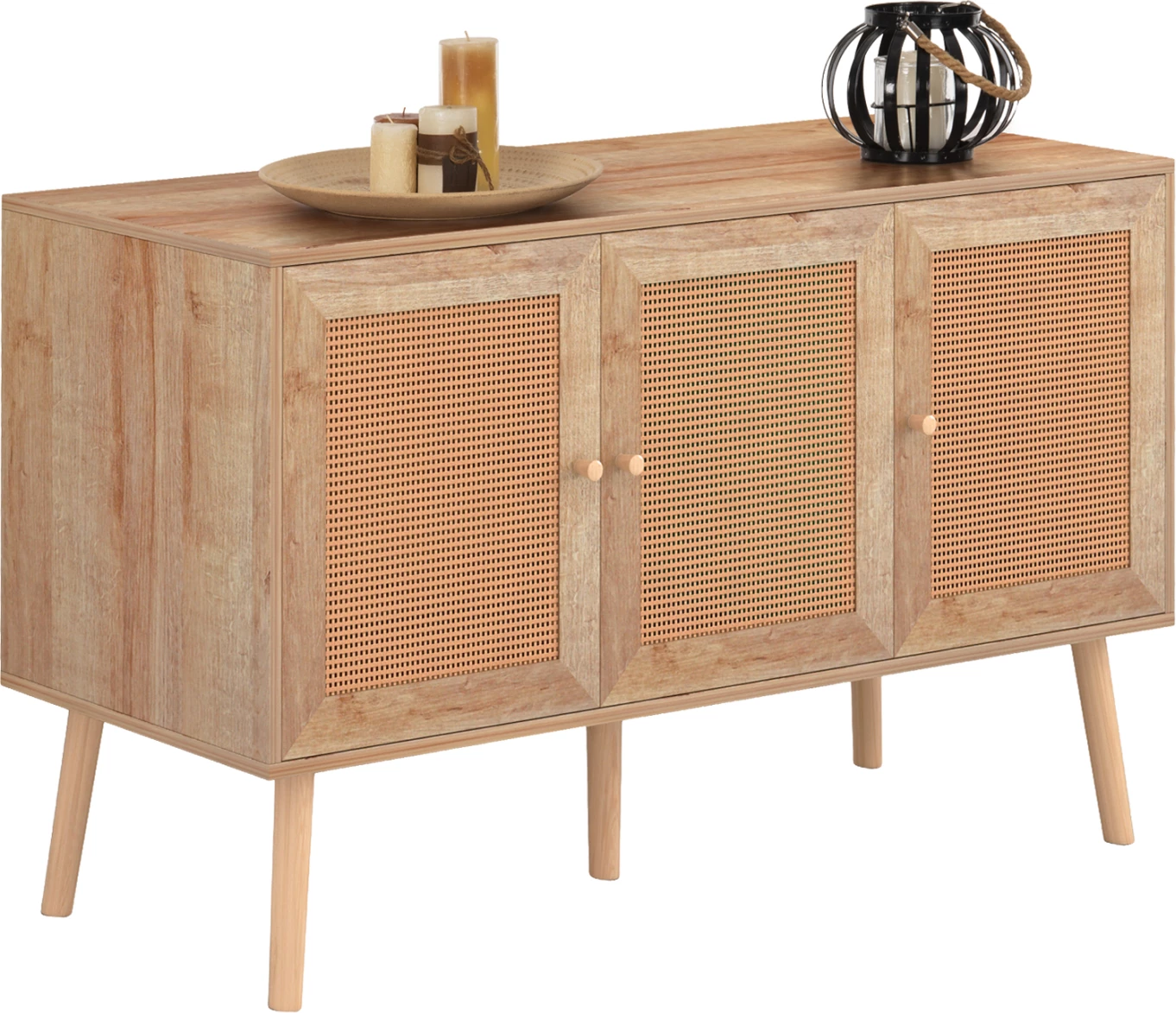 Bife iz melamina s sintetičnimi ratanskimi vrati FH9220.11 120Χ39Χ70Hcm