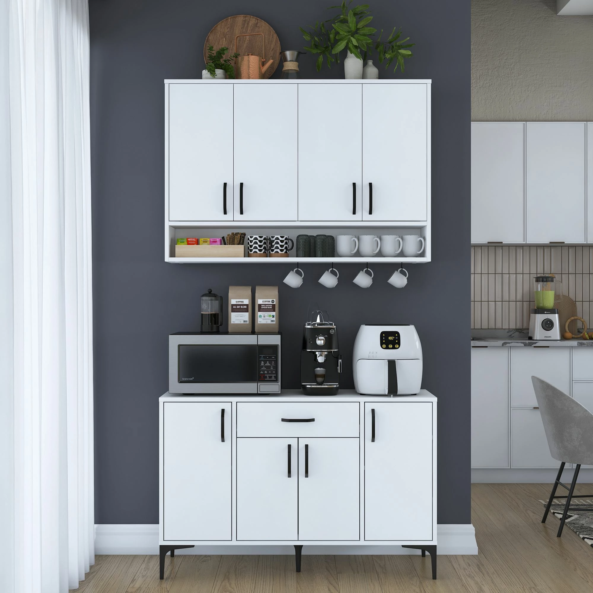 Stojalo za kavo, belo, Skye Decor JE205 - 3824