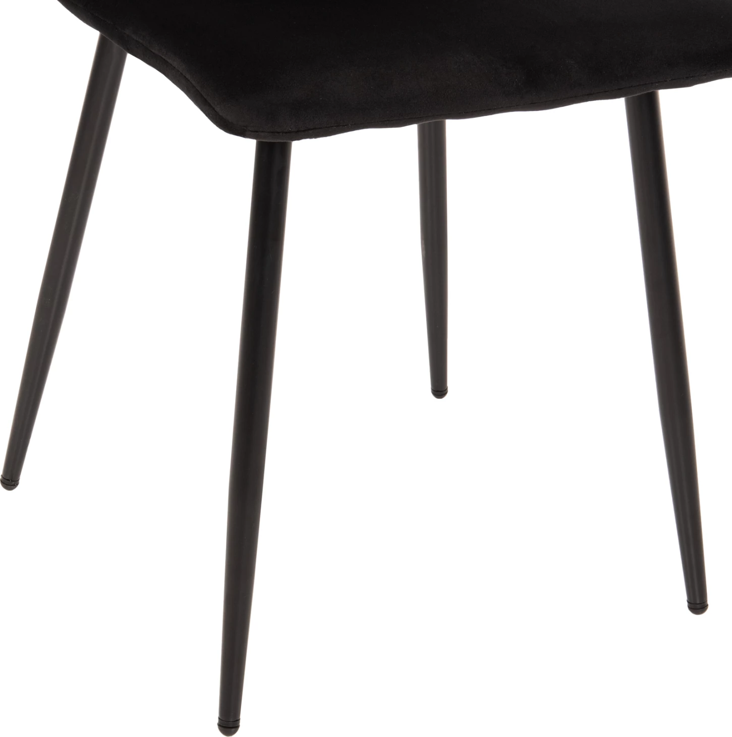 Jedilni stol Latrell FH8587.04 črn žamet in črne kovinske noge 43x54x88Hcm, set 4 kosov