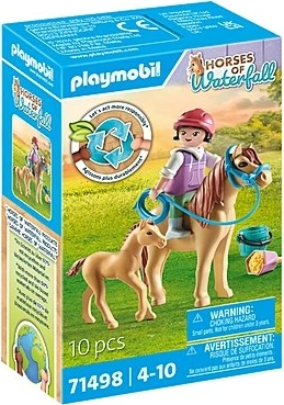 Set igrač otrok s ponijem in žrebcem, Playmobil Horses of Waterfall 71498, 10 delov