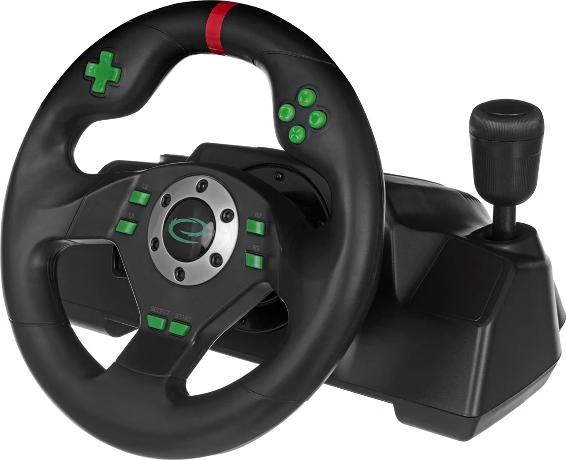 Volan in pedali za igre Esperanza EGW101, Playstation / 3, Digital USB, črno/zelena