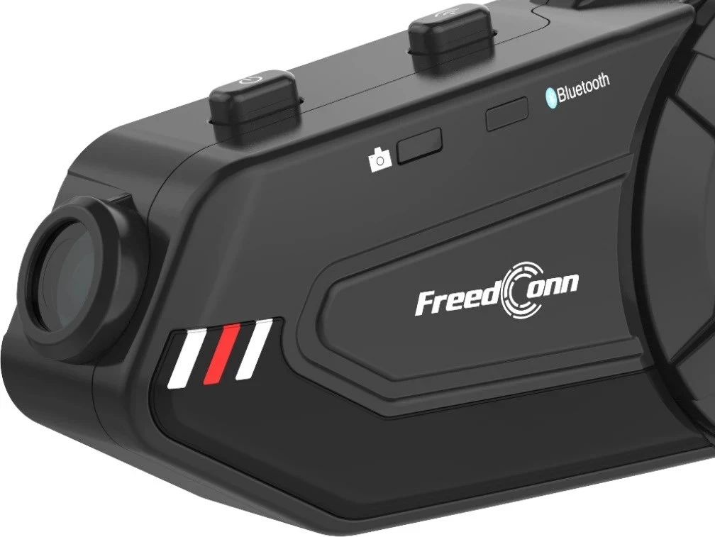 Interkom za motor FreedConn R1 PLUS E, Bluetooth 5.0, 1080p, črn