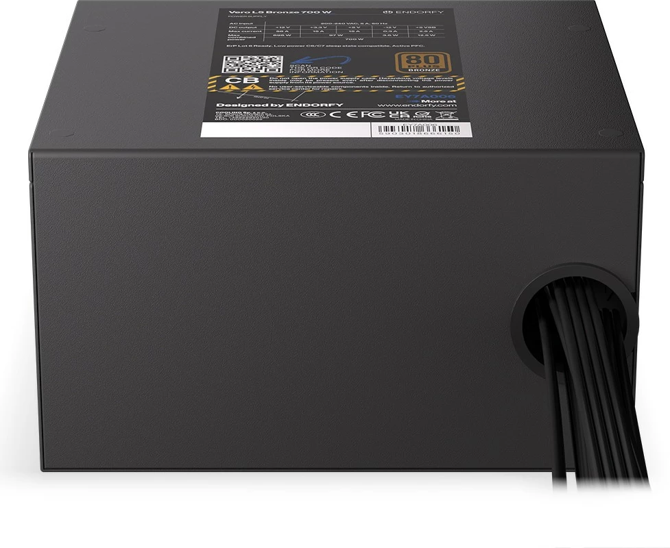 Napajalnik Endorfy Vero L5 Bronze 700 W, 80 PLUS Bronze, črn