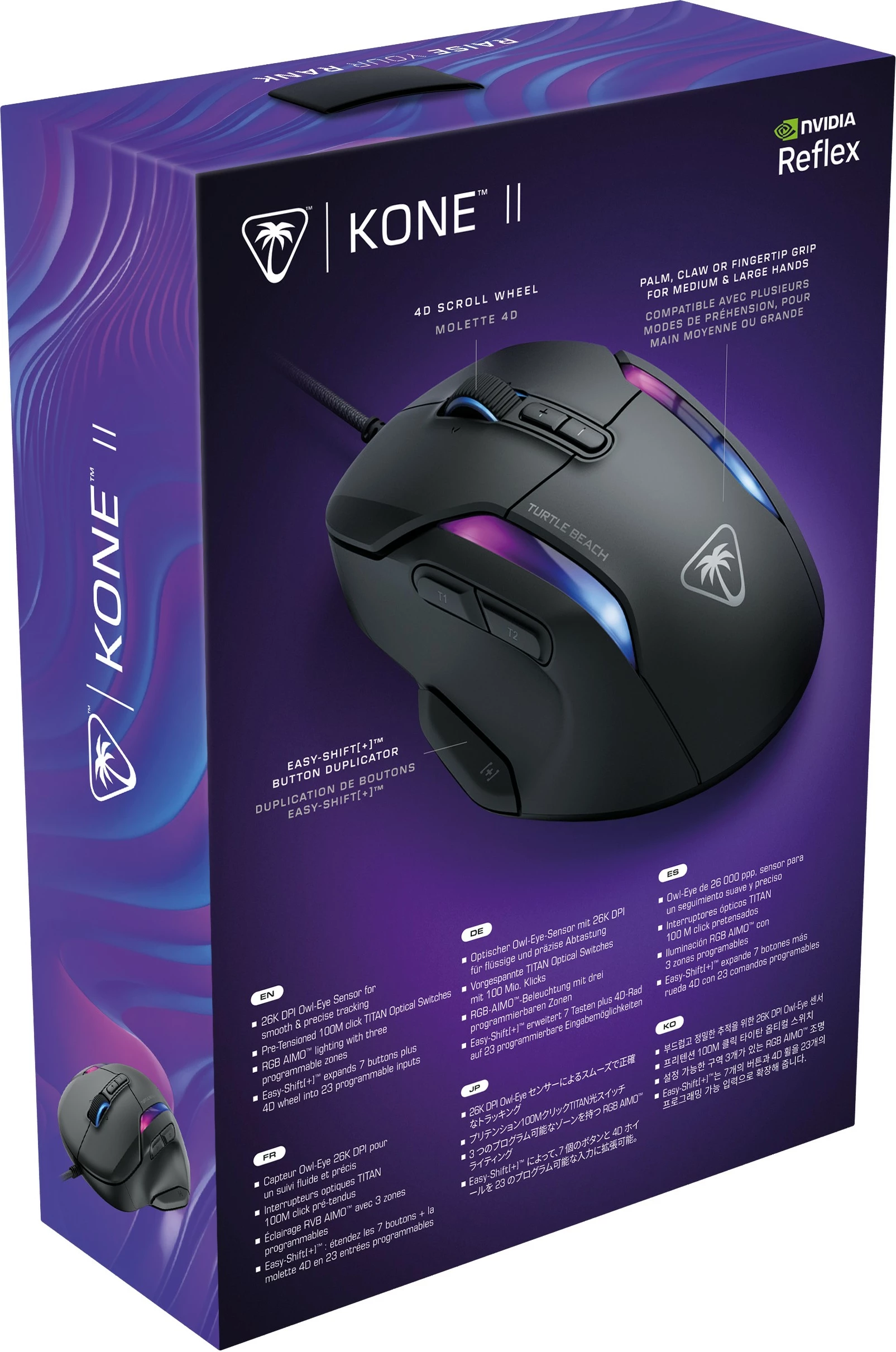 Ergonomski igralni miš Turtle Beach Kone II, 26000 DPI, črn