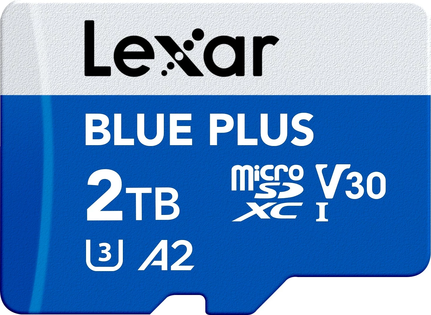 microSD pomnilniška kartica 2TB Lexar Blue Plus SDXC UHS-I C10 A2 U3 V30 do 170 MB/s, modra, z SD adapterjem