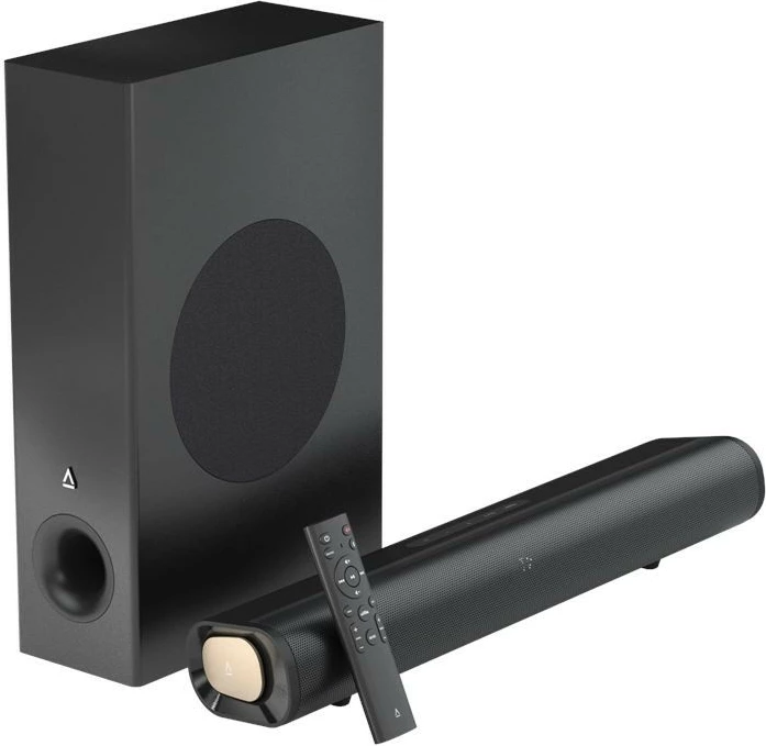 Zvočna vrstica 2.1 Creative Labs Stage Pro (51MF8495AA000), 80 W, Dolby Audio, HDMI ARC/USB-C/Bluetooth, s subwooferjem, črna