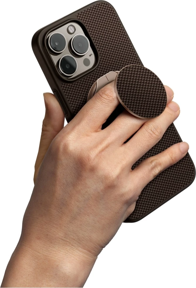 Ovitek UNIQ Keva Air Magclick Charging GripFit za iPhone 16 Pro, rjav