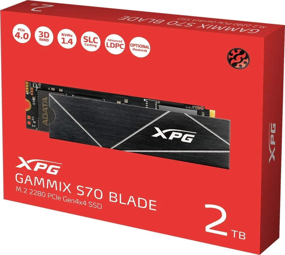 Visokozmogljiv SSD M.2, XPG Gammix S70 Blade, PCIe 4.0, 3D NAND NVMe, 2TB