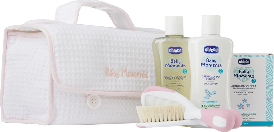 Kozmetični set za otroke Chicco Baby Moments Pink, 200 ml+200 ml+100 ml