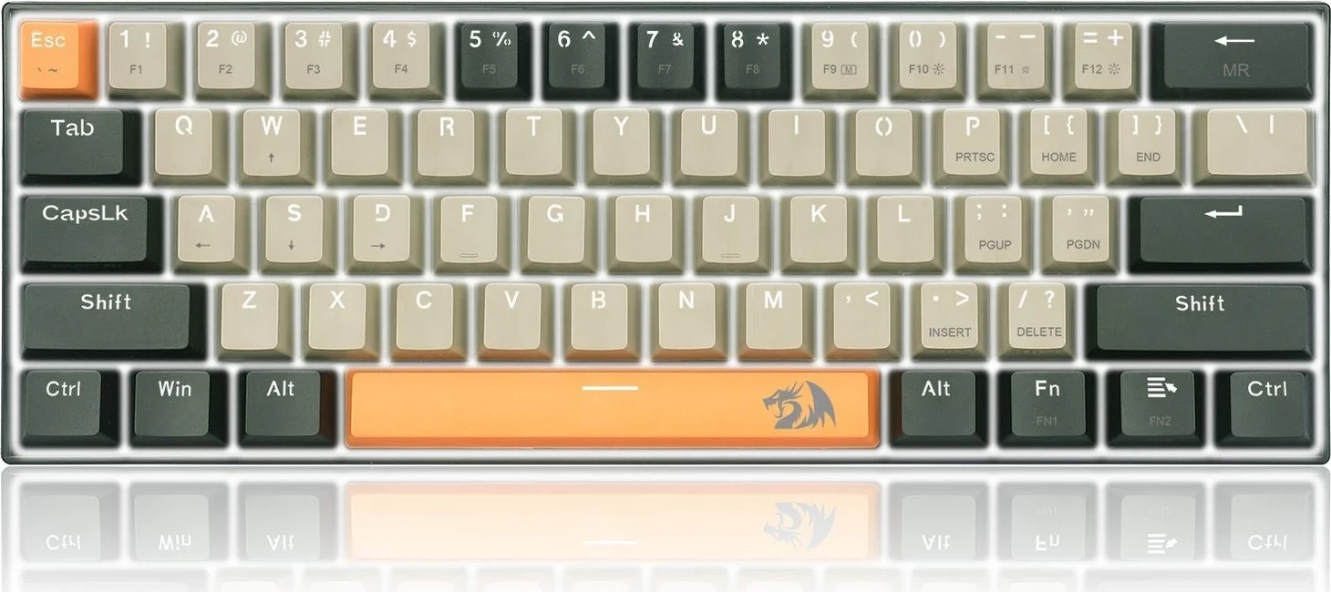 Kompaktna tipkovnica z žico Redragon K606 LAKSHMI, 61 tipk, rjava