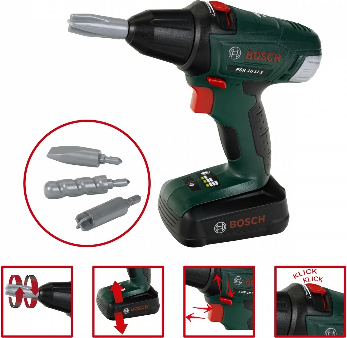 Igralna delovna miza za otroke Bosch Workshop Klein, 81 delov, večbarvna