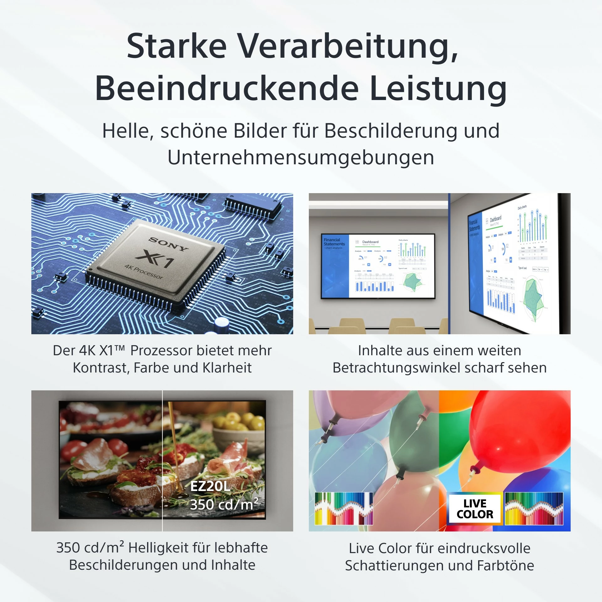 Velik zaslon 43 inč 4K Ultra HD LED Sony FW-43EZ20L, Wi‑Fi, Android