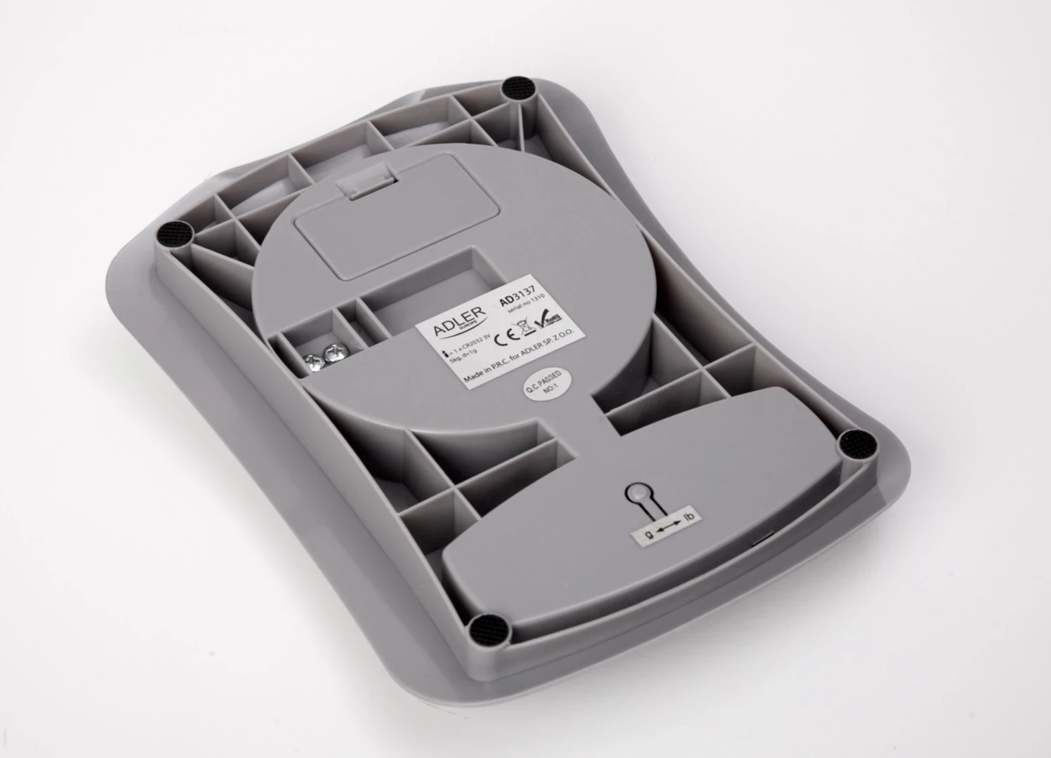 Kuhinjska elektronska tehtnica Adler AD 3137, siva/prosojna