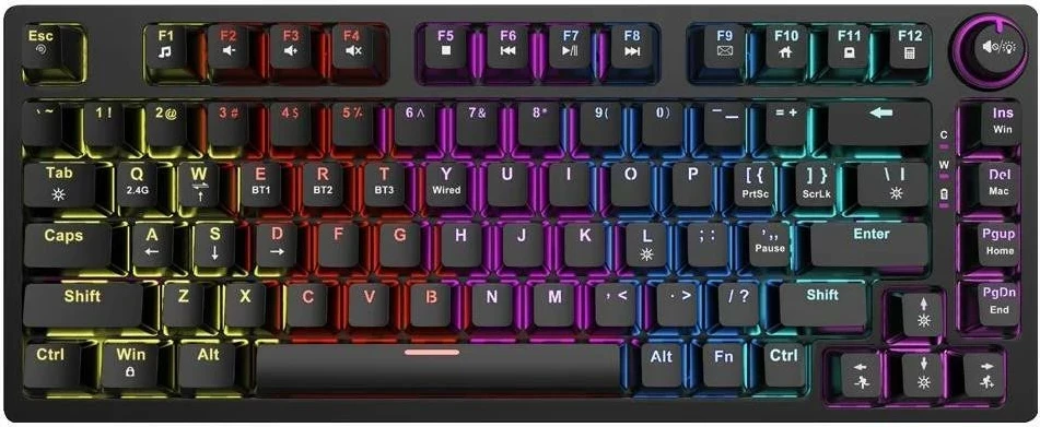 Mekanična tipkovnica Savio Phenix, Gateron Red Pro, ABS, črna