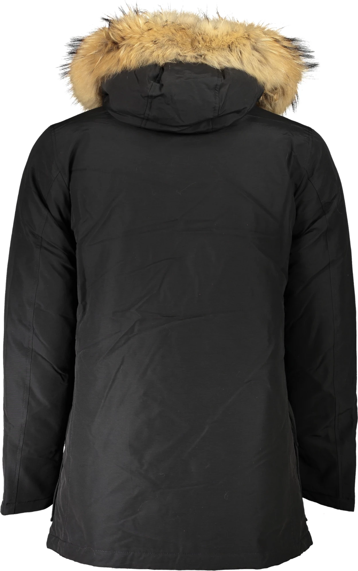 Dolga parka z odstranljivim krznom WOOLRICH, moški, črna