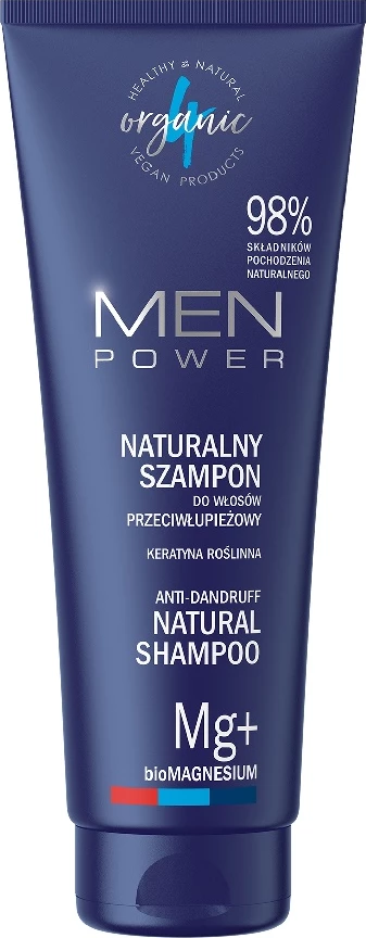 Šampon proti prhljaju za moške 4organic Men Power Natural, 250 ml