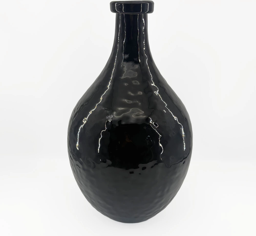 Vaza iz stekla FLACON, črna, 27,5x27,5x46 cm
