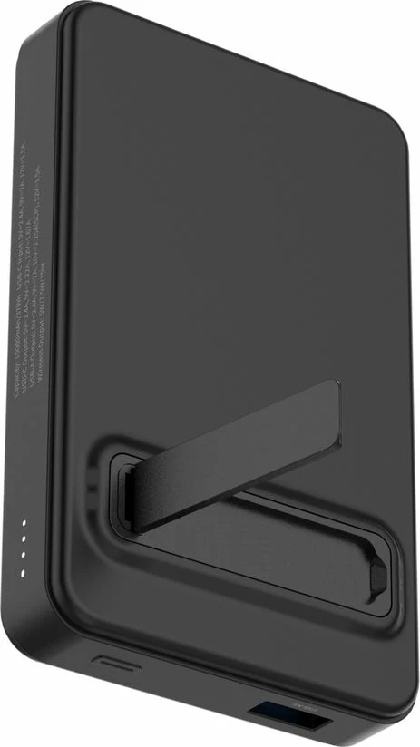 Zunanji akumulator Wozinsky WLWP-10KA0Y3S, 10.000 mAh, 22,5W PD, Qi2, s stojalom, črn