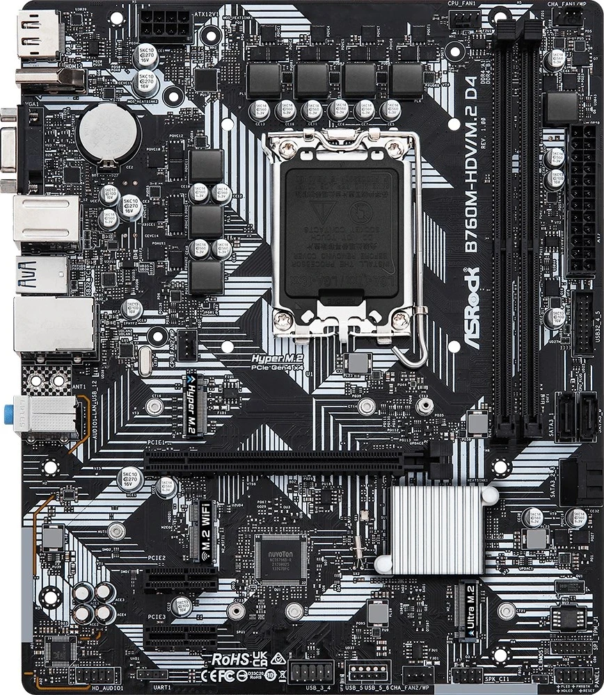 Plošča za matično ploščo Asrock B760M-HDV/M.2 D4 Intel B760