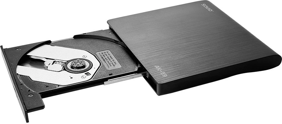Zunanji CD/DVD bralnik/pisec Savio AK-59, USB-C/USB-A, črn