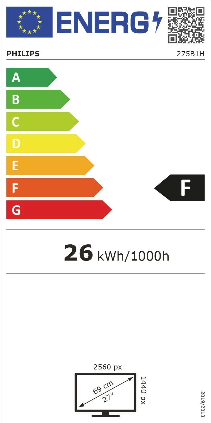 27" 2K Ultra HD monitor, črn Philips B Line 275B1H/00
