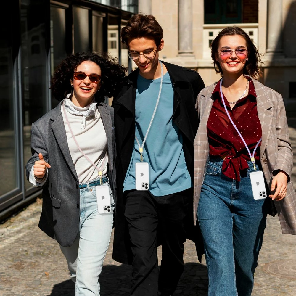 Crossbody pašček za pametni telefon, z adapterjem, rožnat Tech-Protect C2S