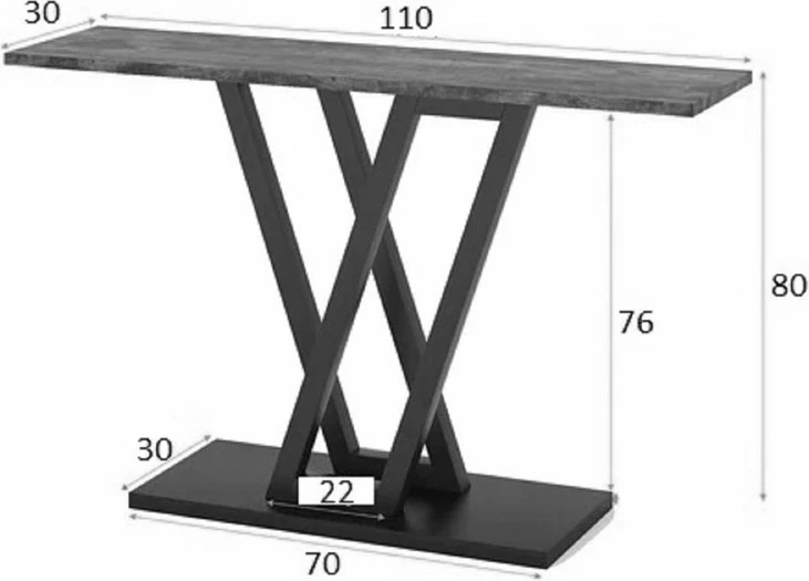 Konzolna mizica bela marmor melaminat z zlatimi kovinskimi nogami Wirmo 110x30x80 cm