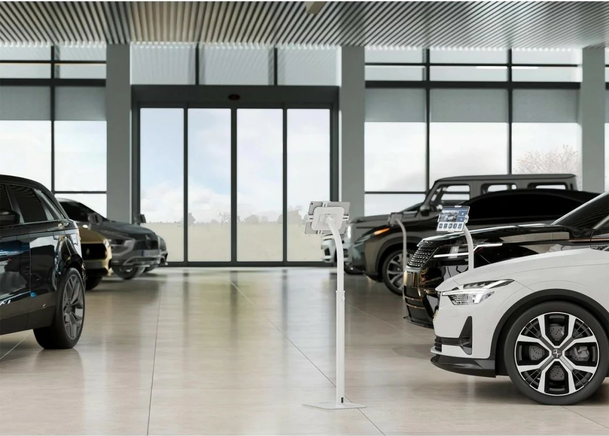 Stojalo za tla za tablico 7,9–11" Techly 406345, belo, z varnostnim ključem