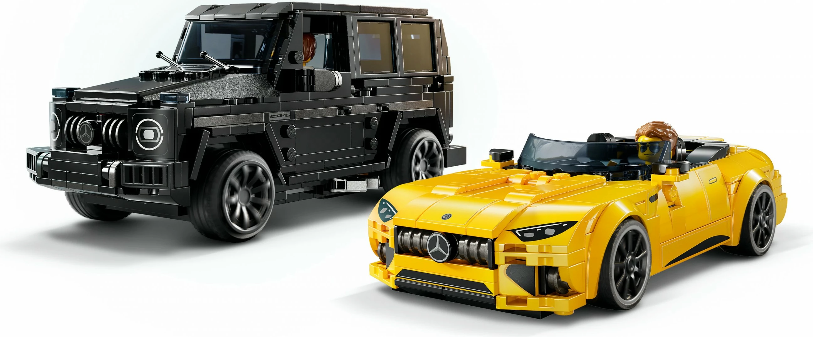 Set gradnje dvoslojni Mercedes-AMG G 63 & SL 63, 808 kosov, večbarvno