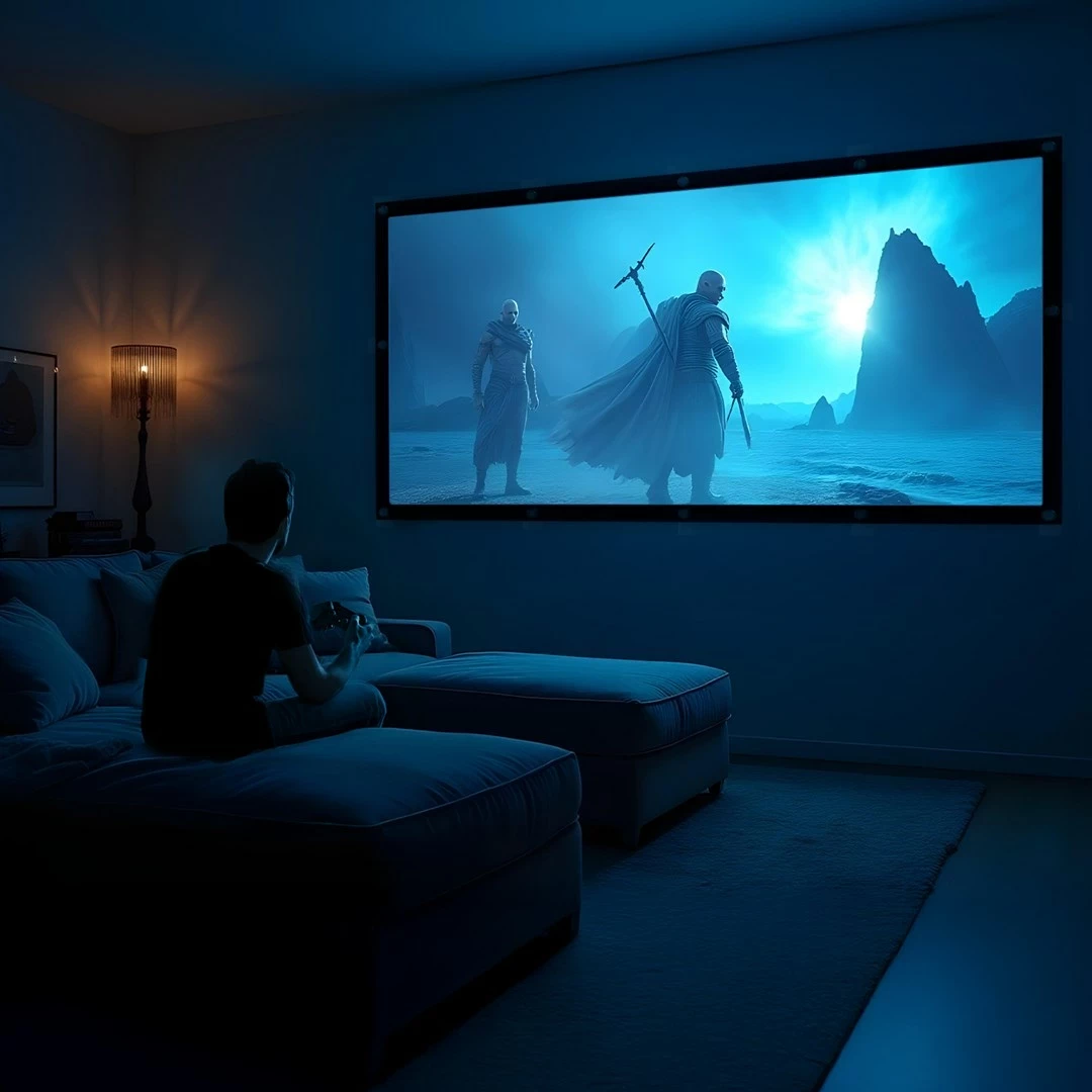 Projekcijsko platno 150", 330x187 cm, 16:9, poliester, z napenjalnimi kljukami Maclean MC-167