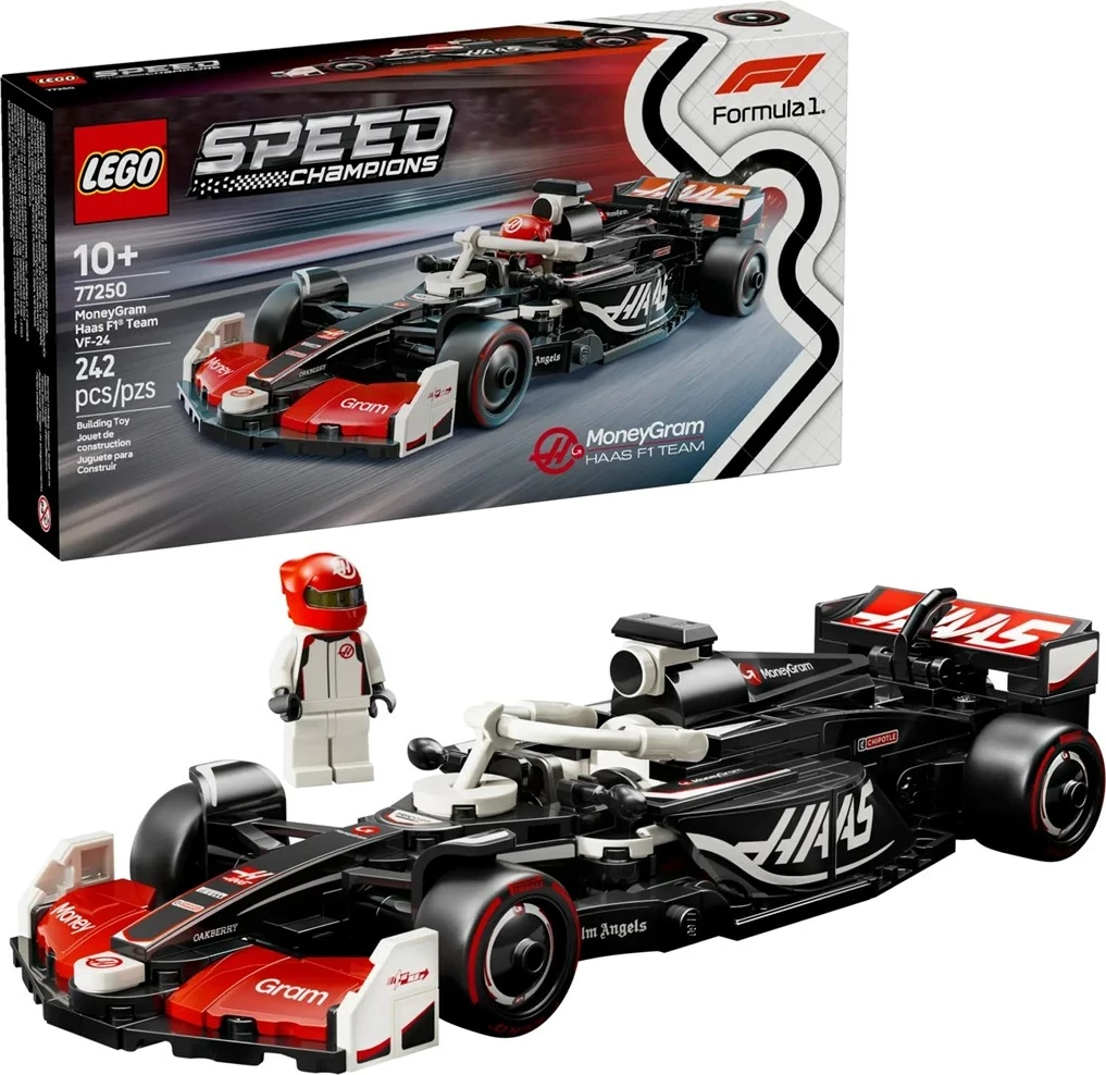 Set gradnje LEGO Speed Champions MoneyGram Haas F1 Team VF-24, 77250, 242 delov, z minifiguro
